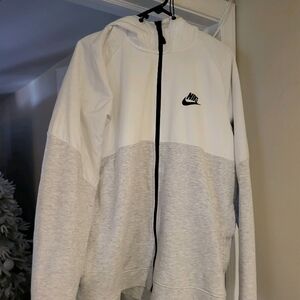 Nike White and Gray Hoodie